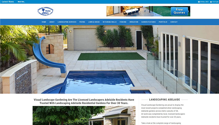 Visual Landscape Gardening Header Section